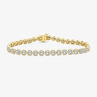 (F / Si2) Womens 10 Ct.T.W. Lab Grown White Diamond 10K Gold 7 Inch Tennis Bracelet
