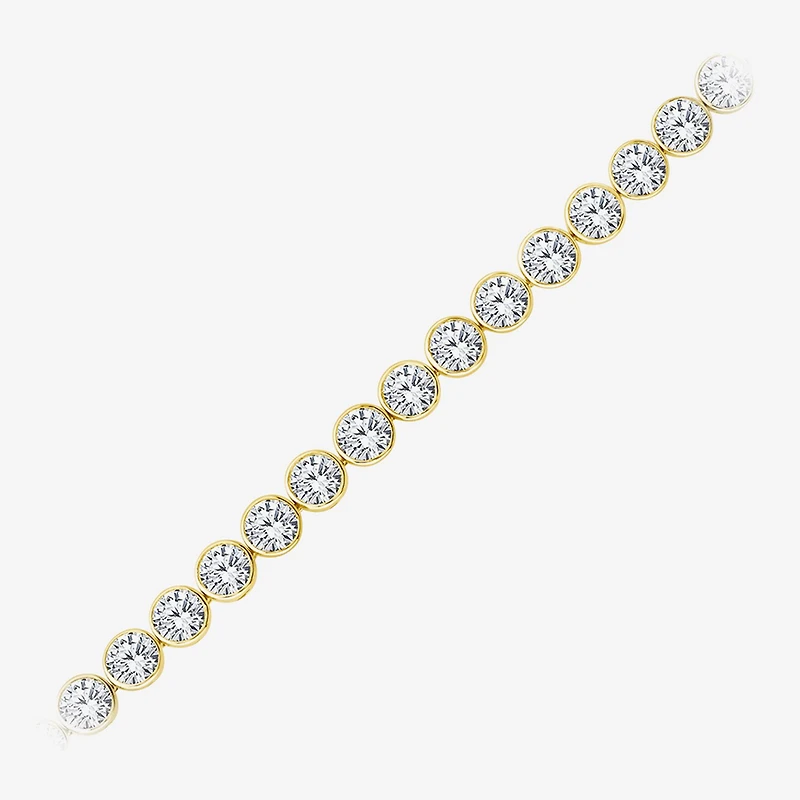(F / Si2) Womens 10 Ct.T.W. Lab Grown White Diamond 10K Gold 7 Inch Tennis Bracelet
