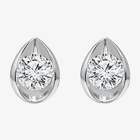 (I/Si2) 1 CT. T.W. Lab Grown White Diamond Sterling Silver 9.8mm Pear Stud Earrings