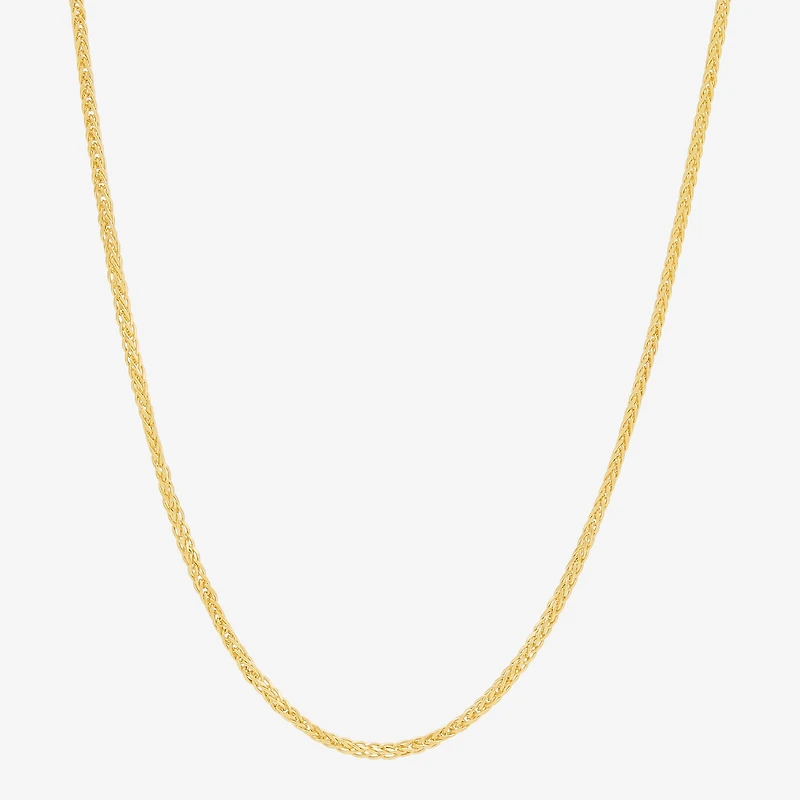 Womens 10K Gold 20 Inch Wheat Chain Necklace