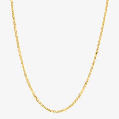 Womens 10K Gold 20 Inch Wheat Chain Necklace