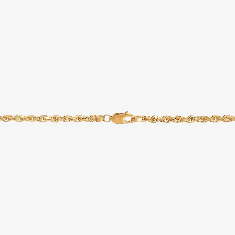 Womens 10K Gold 22 Inch Rope Chain Necklace