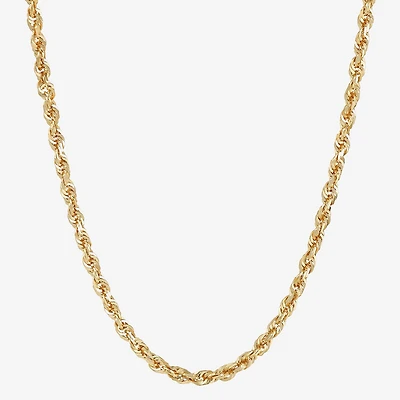 Womens 10K Gold 22 Inch Rope Chain Necklace