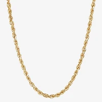 Womens 10K Gold 22 Inch Rope Chain Necklace