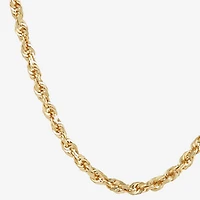 Womens 10K Gold 22 Inch Rope Chain Necklace