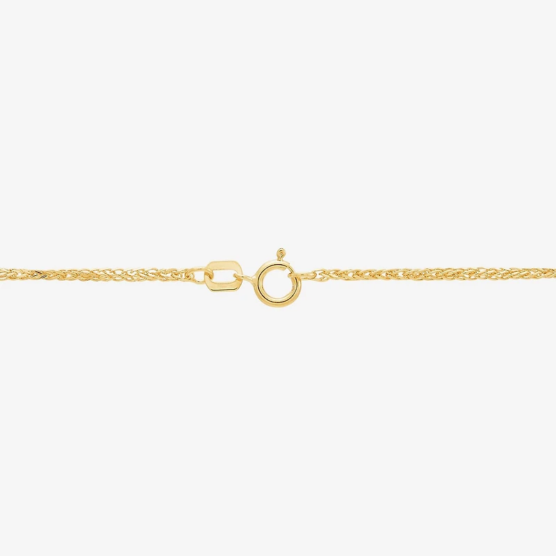 Womens 10K Gold 18 Inch Wheat Chain Necklace