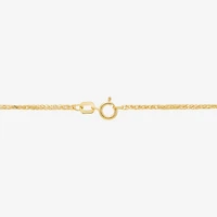 Womens 10K Gold 18 Inch Wheat Chain Necklace