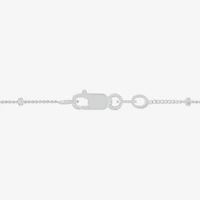 Made in Italy Womens Sterling Silver 9 1/2 Inch Solid Bead Ankle Bracelet