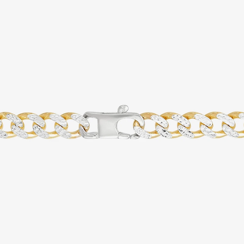 Made in Italy Mens 24K Gold Over Silver 24 Inch Curb Chain Necklace