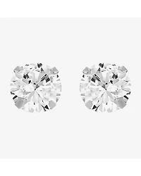 Limited Quantities! White Cubic Zirconia 14K Gold 8mm Round Stud Earrings