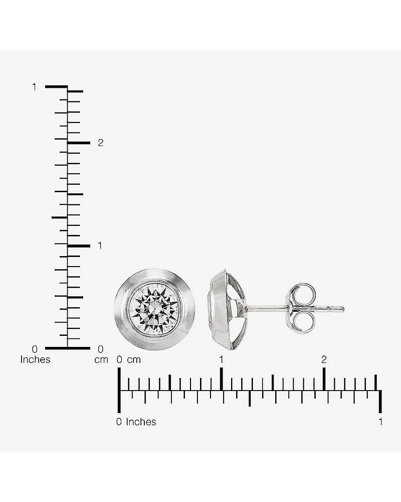 Limited Quantities! White Cubic Zirconia 14K Gold Stud Earrings