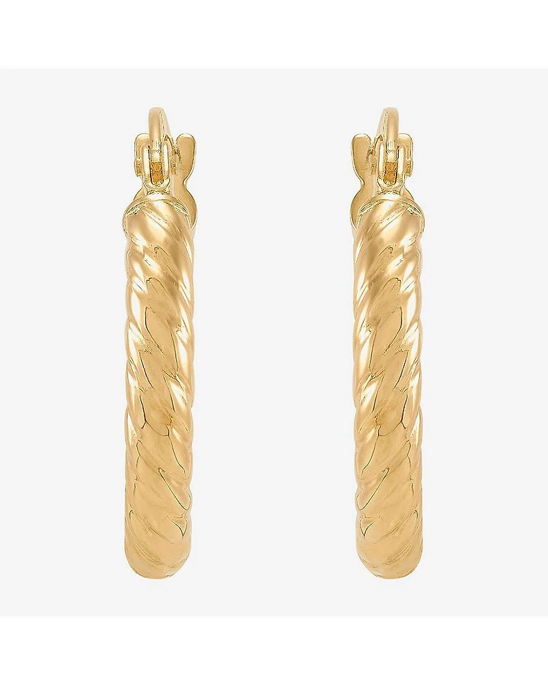 Limited Quantities! Womens 14K Gold 15.5mm Hoop Earrings