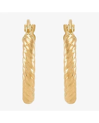 Limited Quantities! Womens 14K Gold 15.5mm Hoop Earrings