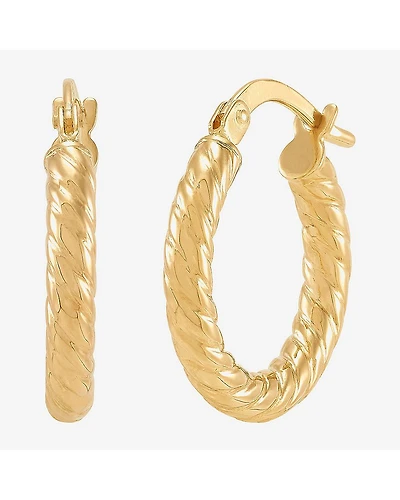 Limited Quantities! Womens 14K Gold 15.5mm Hoop Earrings