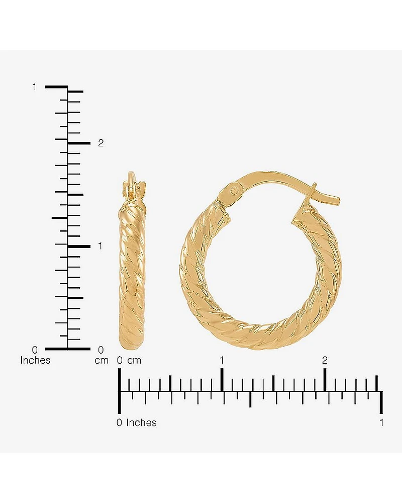 Limited Quantities! Womens 14K Gold 15.5mm Hoop Earrings