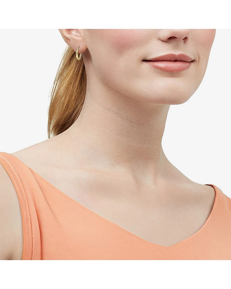 Limited Quantities! Womens 14K Gold 15.5mm Hoop Earrings