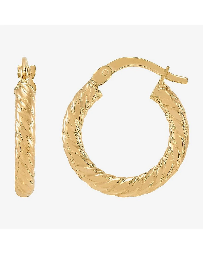 Limited Quantities! Womens 14K Gold 15.5mm Hoop Earrings