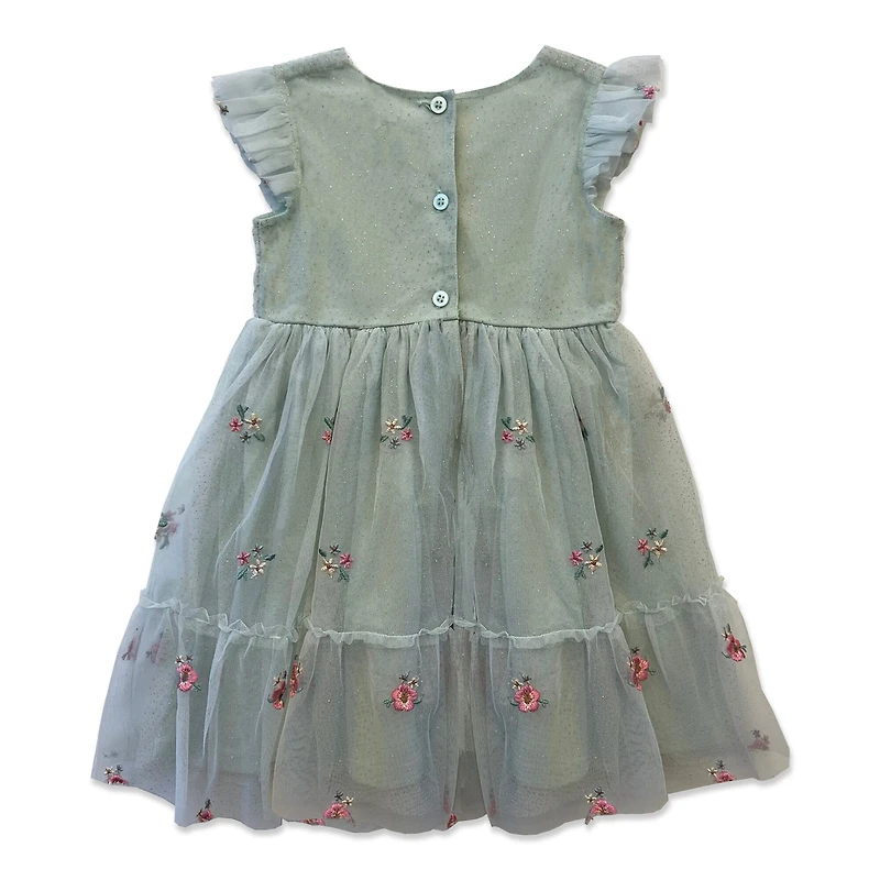 Blueberi Boulevard Little Girls Short Sleeve Flutter A-Line Dress