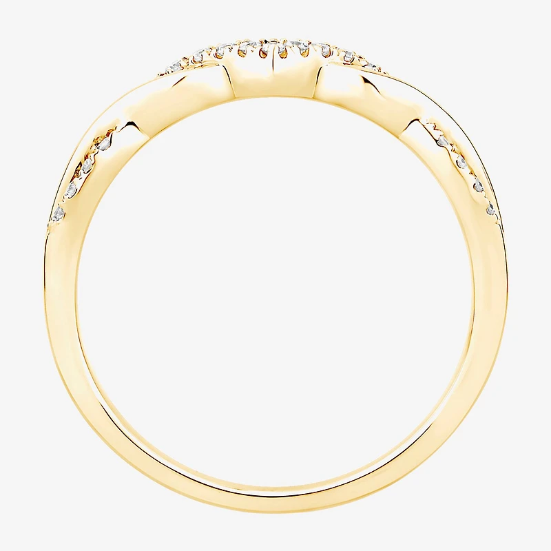 (F / Vs2) Womens 3MM 1/10 CT. T.W. Lab Grown White Diamond 10K Gold Wedding Band