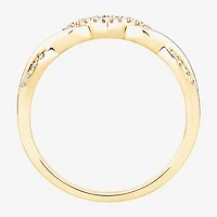(F / Vs2) Womens 3MM 1/10 CT. T.W. Lab Grown White Diamond 10K Gold Wedding Band