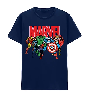 Mens Crew Neck Short Sleeve Regular Fit Marvel Graphic T-Shirt