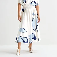 Worthington Womens Smocked Waist Skirt