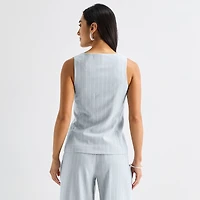 Worthington Womens Striped Regular Fit Suit Vest
