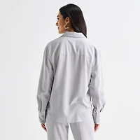 Worthington Womens Long Sleeve Blouse