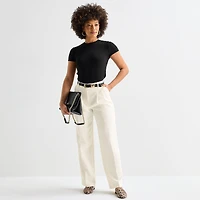 Worthington Womens Crew Neck Short Sleeve T-Shirt