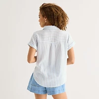 a.n.a Womens Short Sleeve Blouse