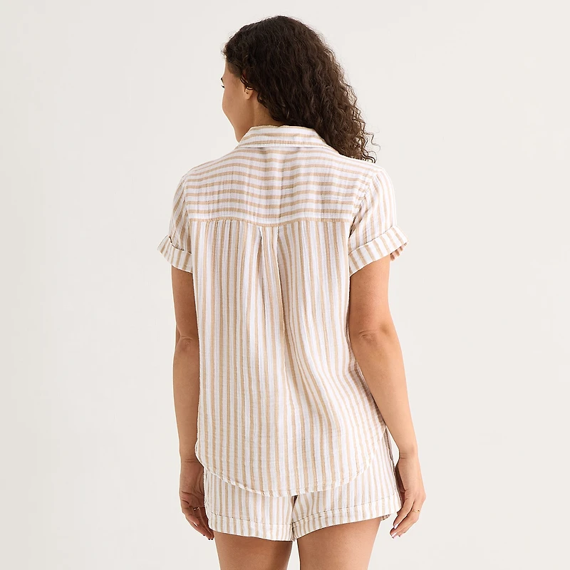 A.N.A Womens Short Sleeve Blouse