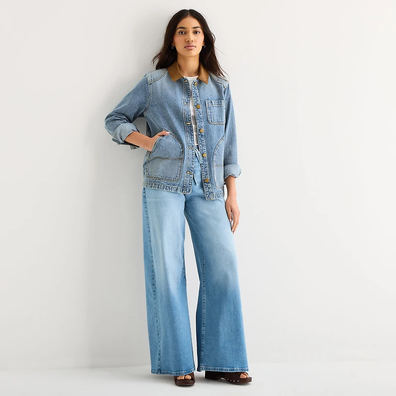 a.n.a Womens Denim Lightweight Jacket