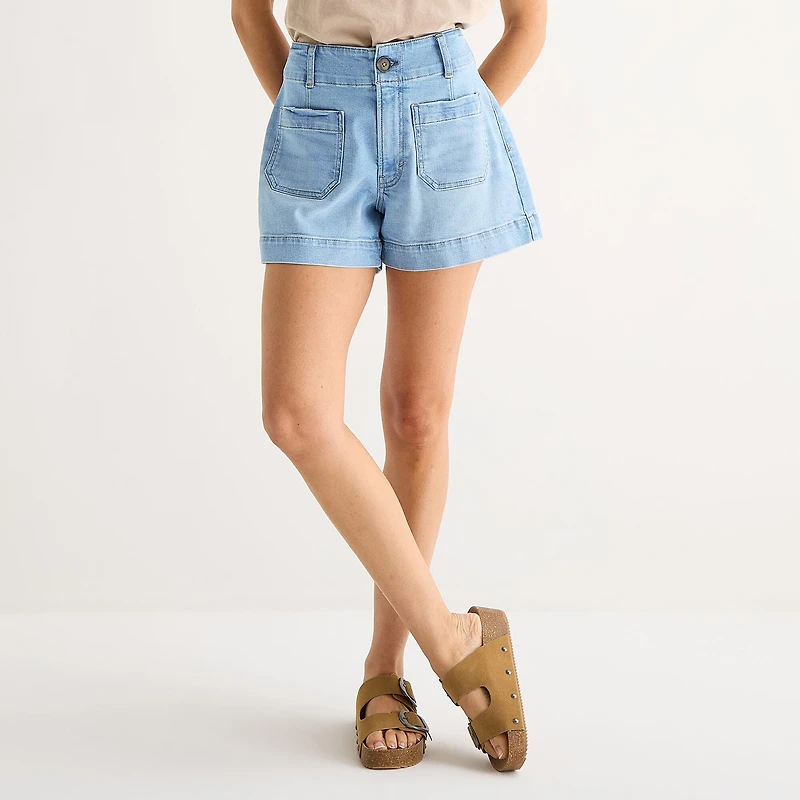 a.n.a Patch Pocket Womens Highest Rise 4" Denim Short