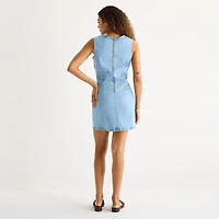 a.n.a Womens Crew Neck Sleeveless Sheath Dress