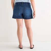 a.n.a Patch Pocket Womens Plus Highest Rise 5" Denim Short