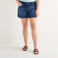 a.n.a Patch Pocket Womens Plus Highest Rise 5" Denim Short