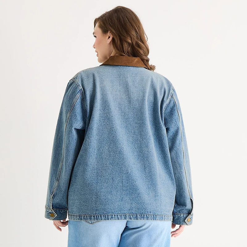 a.n.a Womens Plus Denim Lightweight Jacket