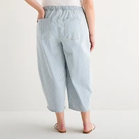 a.n.a Womens Plus High Rise Barrel Jean