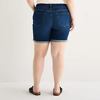 a.n.a Womens Plus High Rise 5" Denim Short