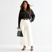 Worthington Plus Womens Long Sleeve Slim Fit Blouse
