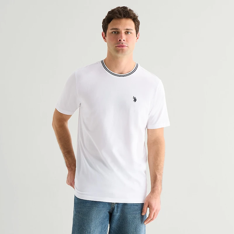 U.S. Polo Assn. Tipped Mens Crew Neck Short Sleeve Stretch Fabric T-Shirt