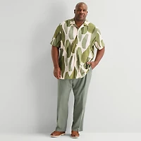 J. Ferrar Mens Short Sleeve Big and Tall Camp Shirt