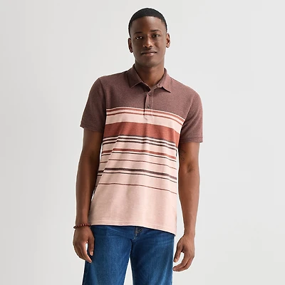 mutual weave Mens Regular Fit Short Sleeve Polo Shirt