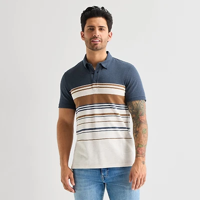 mutual weave Mens Regular Fit Short Sleeve Polo Shirt