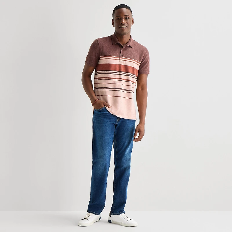 mutual weave Mens Regular Fit Short Sleeve Polo Shirt
