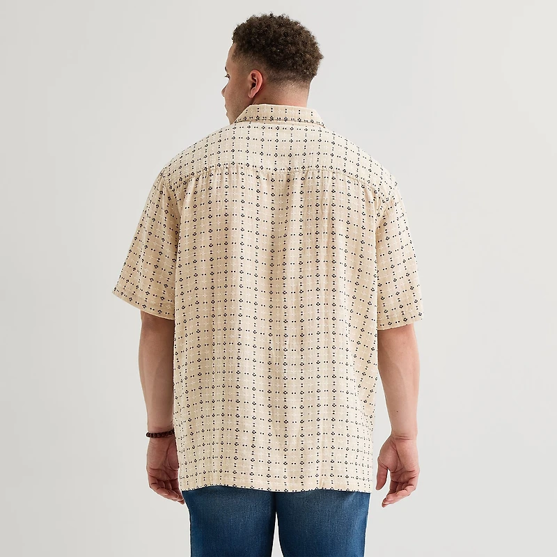 Arizona Mens Short Sleeve Classic Fit Big and Tall Button-Down Shirt
