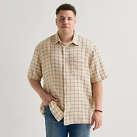 Arizona Mens Short Sleeve Classic Fit Big and Tall Button-Down Shirt