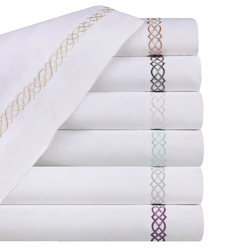 SUPERIOR® Egyptian Cotton Embroidered 1000tc Deep Pocket Sheet Set