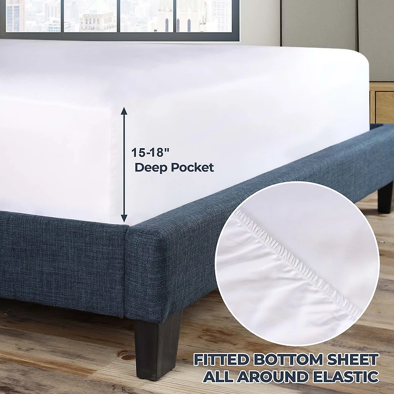 SUPERIOR® Egyptian Cotton Embroidered 1000tc Deep Pocket Sheet Set