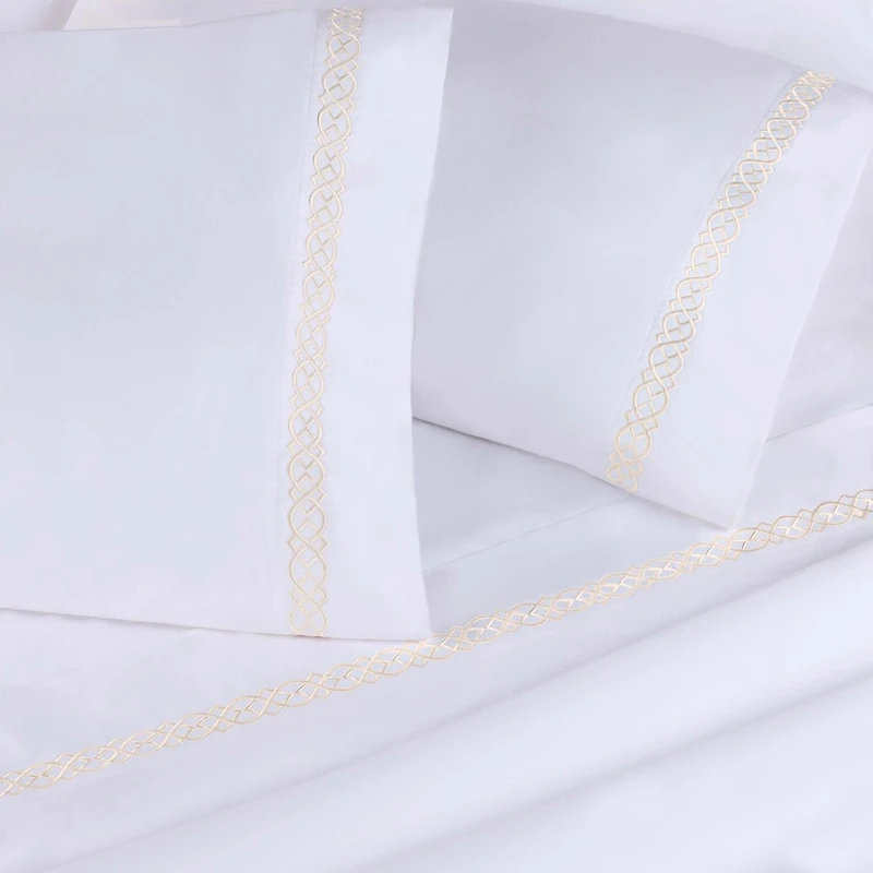 SUPERIOR® Egyptian Cotton Embroidered 1000tc Deep Pocket Sheet Set
